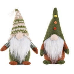 Knitted faceless green Santa Claus - Christmas decorationChristmas