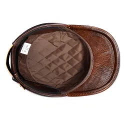 Flat baseballcaps - med øreklaffer - ekte skinn