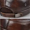 Flat baseballcaps - med øreklaffer - ekte skinn