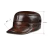 Flat baseballcaps - med øreklaffer - ekte skinn