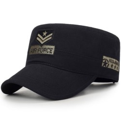 Fasjonabel flat cap - militær stil - femspisset stjerne - US Air Force-bokstaver