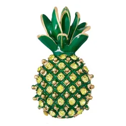 Elegant brosje med grønn krystallananas