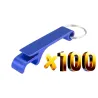 Aluminiumsboks / flaskeåpner - med nøkkelring - gratis tilpasset gravering - 100 stk