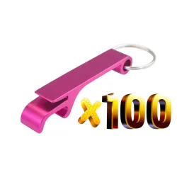 Aluminium can / bottle opener - with keyring - free customized engraving - 100 piecesBar supply