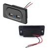Billader - doble USB-porter - stikkontakt med blå LED-indikator - DC5V/3.1A - 12V