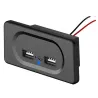 Billader - doble USB-porter - stikkontakt med blå LED-indikator - DC5V/3.1A - 12V