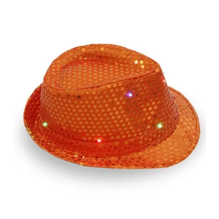 Retro disco hat - LED - glowing - with sequins / glitterHats & Caps