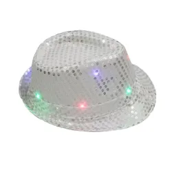 Retro disco hat - LED - glowing - with sequins / glitterHats & Caps