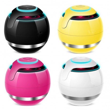 Bluetooth - mini rund høyttaler - LED - med subwoofer - Hi-Fi - TF - FM - AUX - magisk ball