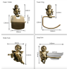 Bronze hooks with angels - shelf - towel rack - wall mounted bathroom accessoriesBathroom & Toilet