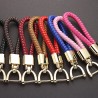 Woven braided leather keychain - detachable - rotatable metal buckleKeyrings