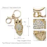 Crystal owl - gold - keyringKeyrings