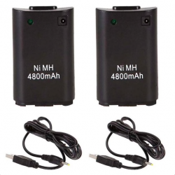 Xbox 360 wireless controller battery - 2 * 4800 mAh & charger cableXbox 360