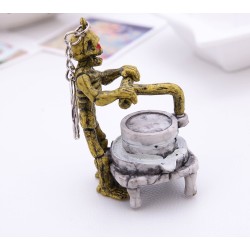 Pushing / grinding skeleton - vintage keychainKeyrings