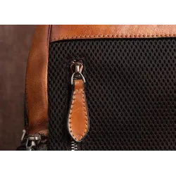 Women's retro backpack - floral embossing - genuine leather - large capacityBackpacks