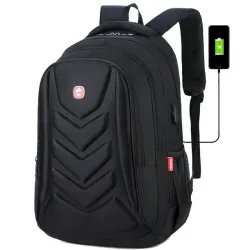 Fasjonabel ryggsekk - 15,6 tommers bærbar bag - USB-ladeport
