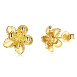 Flower shaped stud earrings - gold platedEarrings