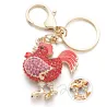 Red crystal rooster - chicken - keychainKeyrings