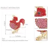 Red crystal rooster - chicken - keychainKeyrings