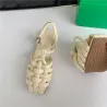 Fashionable flat sandals - with a strap - braided patternSandals