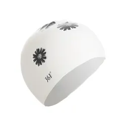 Silikon badehette - vanntett - øre / langt hårbeskyttelse - blomstertrykk