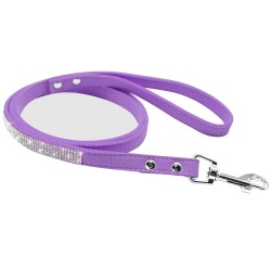 Leather leash - with rhinestones - for dogs / catsCollars & Leads