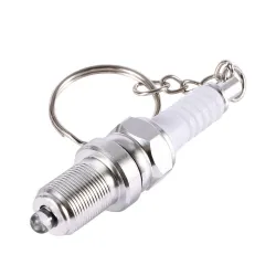 Spark plug keychain with LEDKeyrings