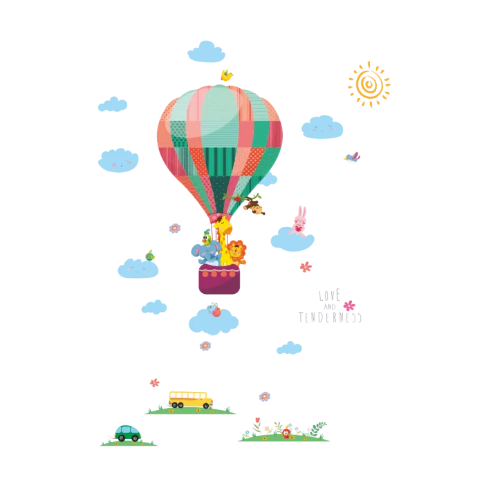 Decorative wall stickers - colorful balloons / clouds / animalsWall stickers