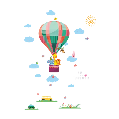 Decorative wall stickers - colorful balloons / clouds / animalsWall stickers