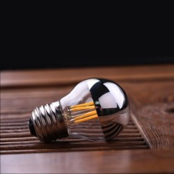 LED-pære - G45 sølv speilkule - dimbar - varmhvit - 4W - E12 - E14 - E26 - E27 - 10 stk.