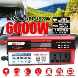 Car charging converter - solar power inverter - 6000W - DC 12/24V to AC 220V Voltage transformerCar parts
