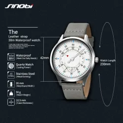 SINOBI - fashionable quartz watch - waterproof - leather strapWatches