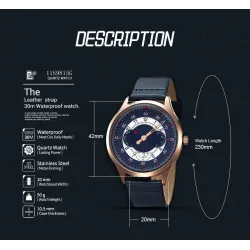 SINOBI - fashionable quartz watch - waterproof - leather strapWatches
