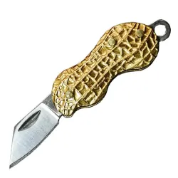 Minilommekniv - sammenleggbar - rustfritt stål - peanøttform