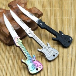 Minilommekniv - sammenleggbar - gitarform - rustfritt stål