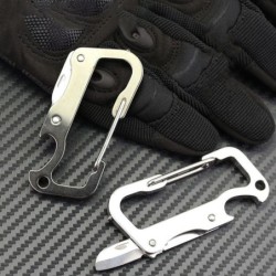 Multifunction mini knife - with bottle opener / carabiner - stainless steelKnives & Multitools