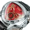 Jaragar - luxurious automatic sports watch - geometric triangle dial - genuine leather strapWatches