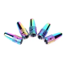 Sykkelventilhetter - aluminium - regnbuefarger - 5 stk
