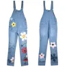 Sommer lang jumpsuit - jeans romper - blomster printet