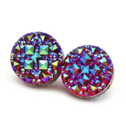 Exotic round crystal brooch - pin with magnetBrooches
