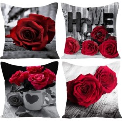 Decorative cushion cover - red roses - 45 * 45cmCushion covers