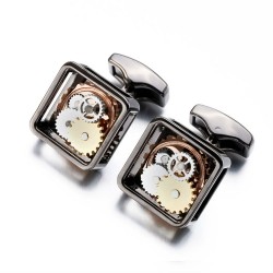 Elegant square cufflinks - mechanism gear designCufflinks