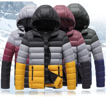 Down warm jacket - with hood - windproof - slim fitJackets