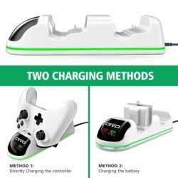 Dual charger - charging dock - with LED indicator - for Xbox One - One S - One X controllerControllers