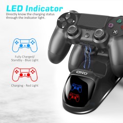 Dual charger - dock station - fast charging stand - with LED display - for Playstation 4 / PS4 Slim / PS4 Pro controllersChar...