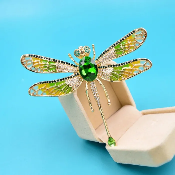 Elegant brooch - large crystal dragonflyBrooches
