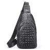 Stylish chest bag - leather backpack - crocodile skin patternBags