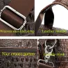Luxurious leather handbag - with shoulder strap - crocodile skin pattern - genuine leatherBags