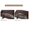 Luxurious leather handbag - with shoulder strap - crocodile skin pattern - genuine leatherBags