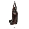 Luxurious leather handbag - with shoulder strap - crocodile skin pattern - genuine leatherBags